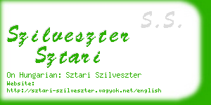 szilveszter sztari business card